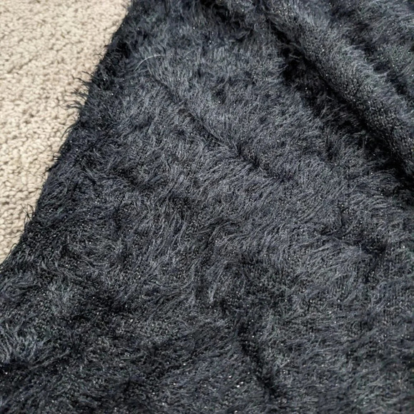 Black Rivet Black FAUX Fur Vest open front size Large - Picture 4 of 7